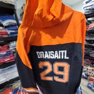 extra thick edmonton oilers (leon draisatl) jersey hoodie in black !!